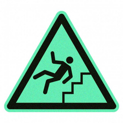 Antirutschbeläge Vorsicht Treppe nachleuchtend